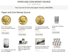 Tablet Screenshot of paperandcoinmoneysource.com